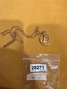 Dior Rose-Tone CD Logo Pendant Necklace